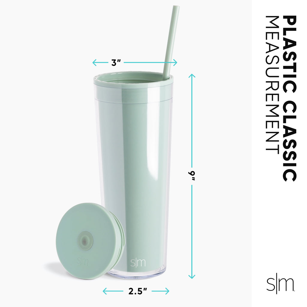 24 fl oz Double Wall Plastic Classic Tumbler with Straw|Opalescent