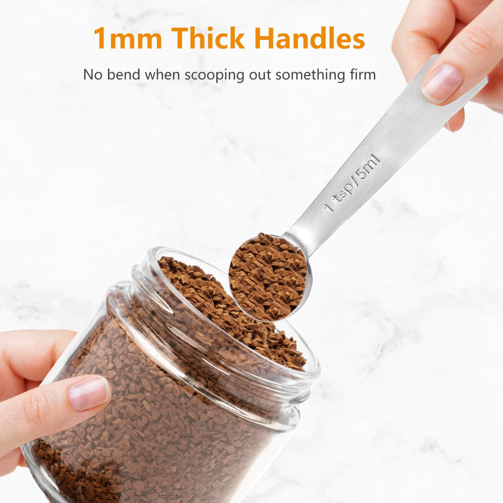 Stainless Steel Measuring Spoons Set of 9 Piece - Accurate Measurement for Cooking and Baking - and Rust-Resistant Kitchen Tools