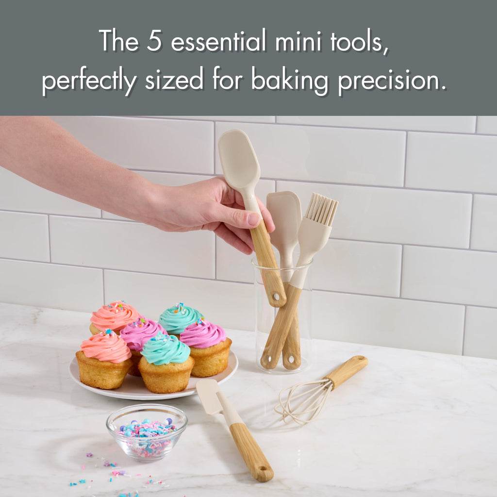 5 Piece Mini Utensils, Light Gray
