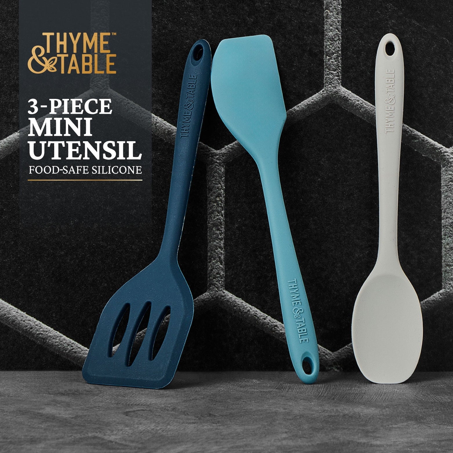Thyme and Table Silicone Mini Kitchen Utensil Set, 3 pcs