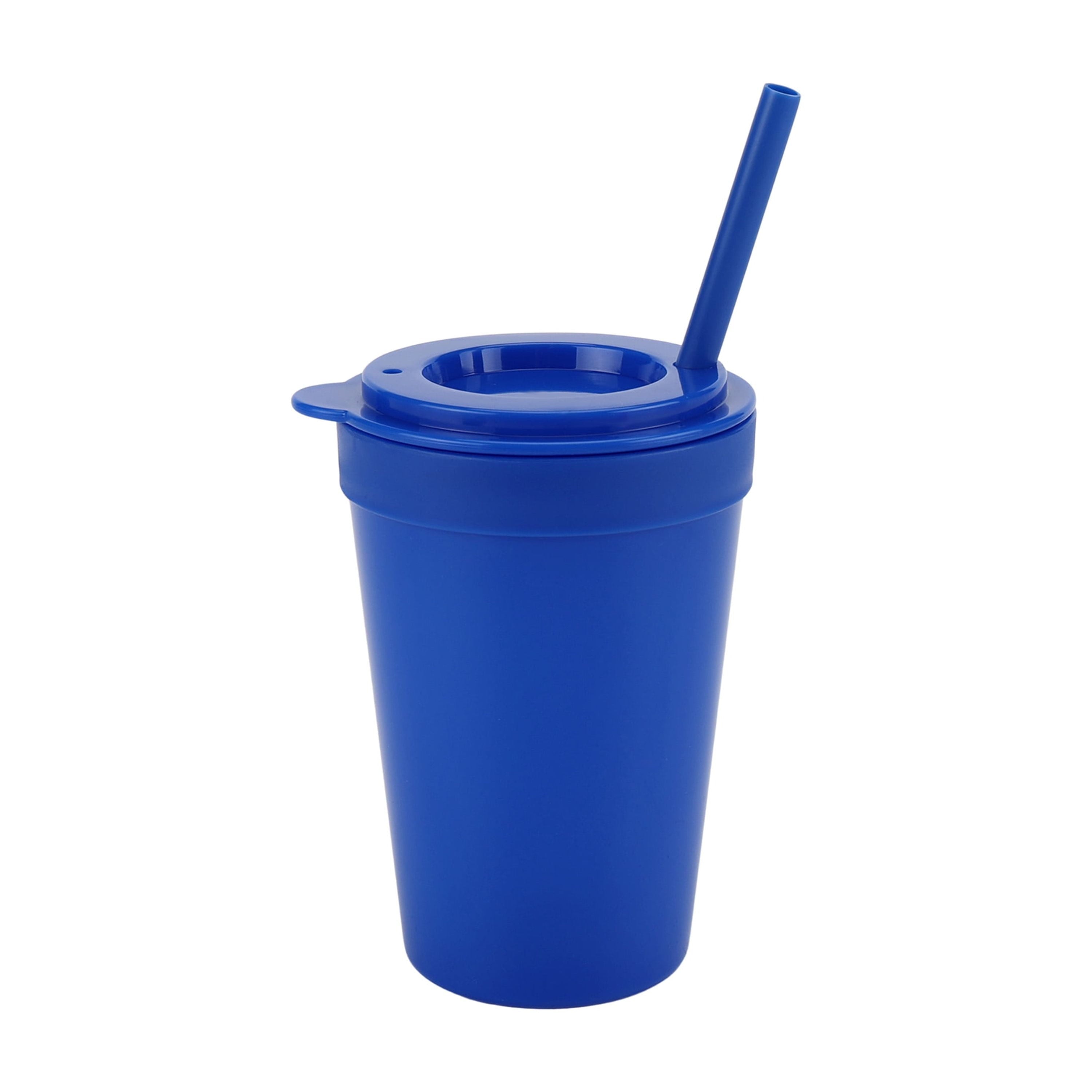 4-Pack Plastic 15-Ounce Capacity Tumbler Set with Lid and Straw, Multi-Colored