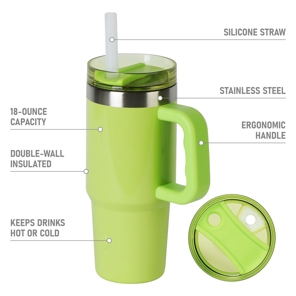 Ozark Trail 18 oz Stainless Steel Insulated Tumbler with Handle, Black