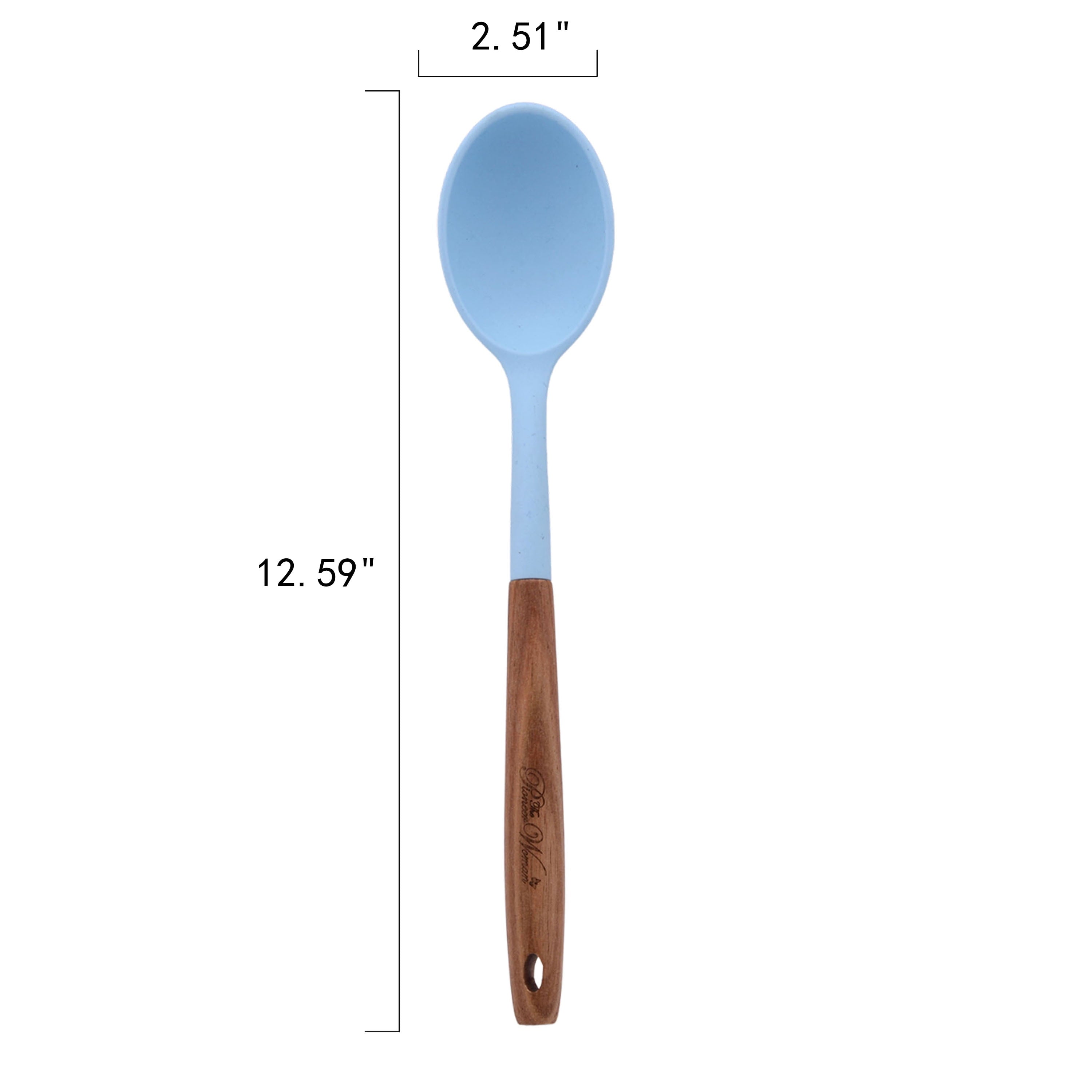 10-Piece Silicone and Acacia Wood Handle Cooking Utensils Set, Blue
