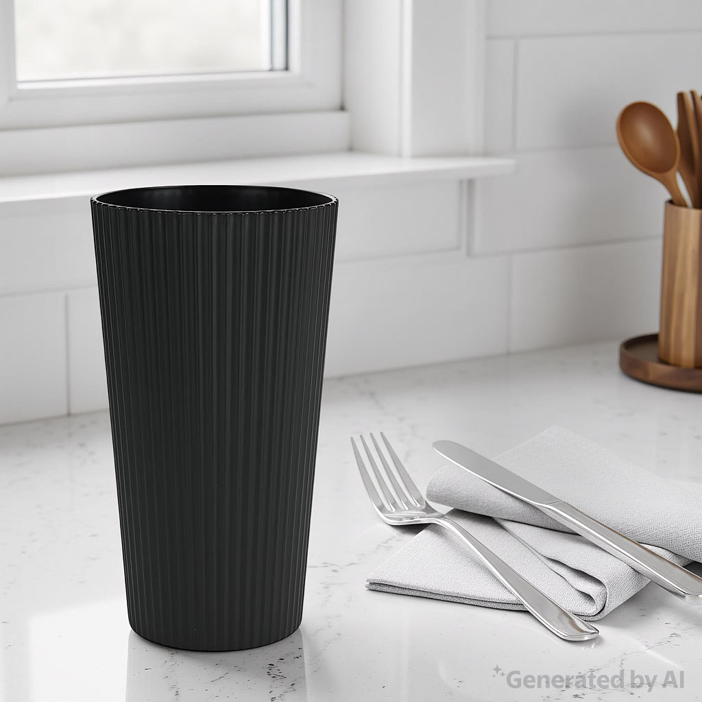 - Black Eco-Friendly Recycled Plastic Beverage Tumbler, 26-Ounce