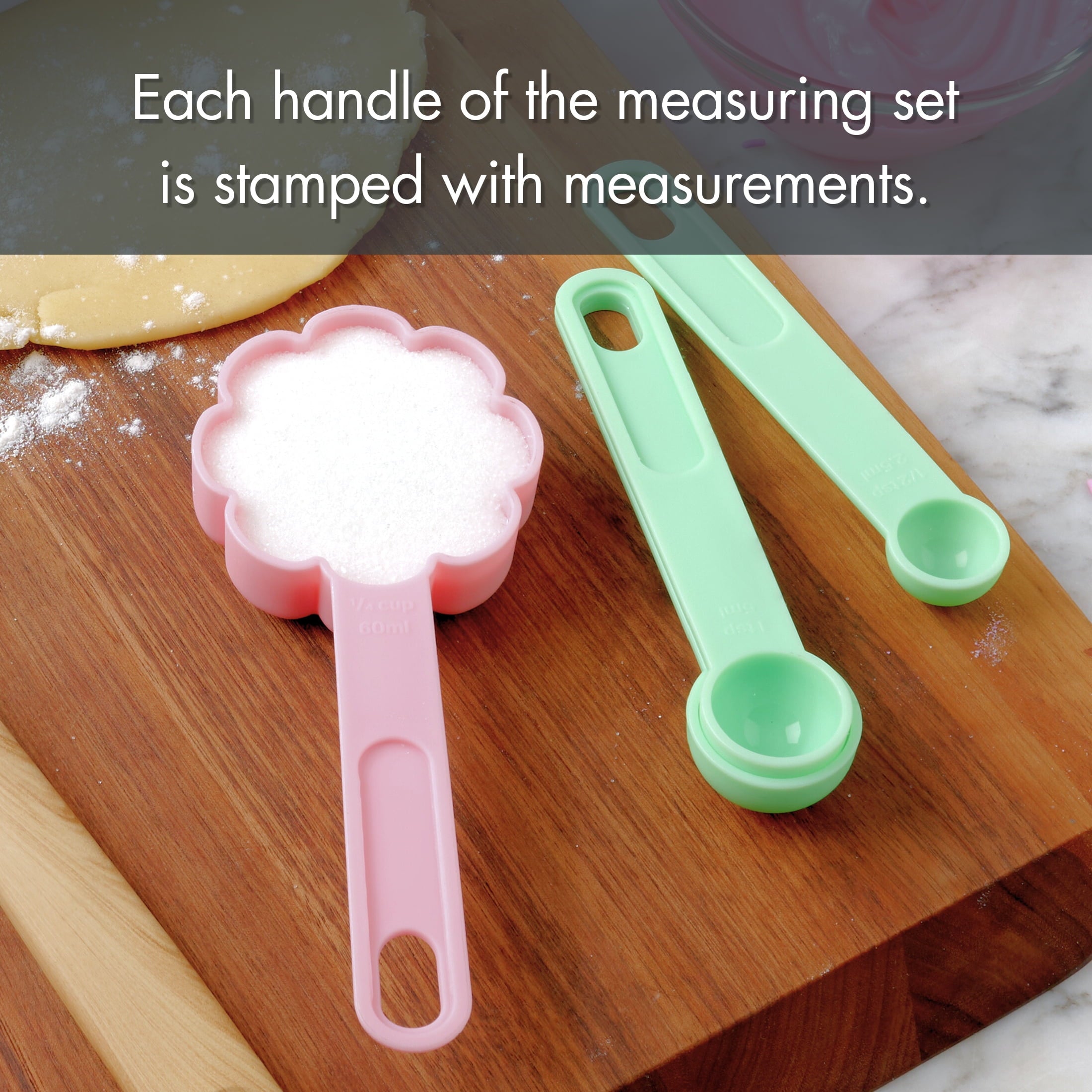 Way To Celebrate 10-Piece Baking Tool Set, Green, Pink, and Purple