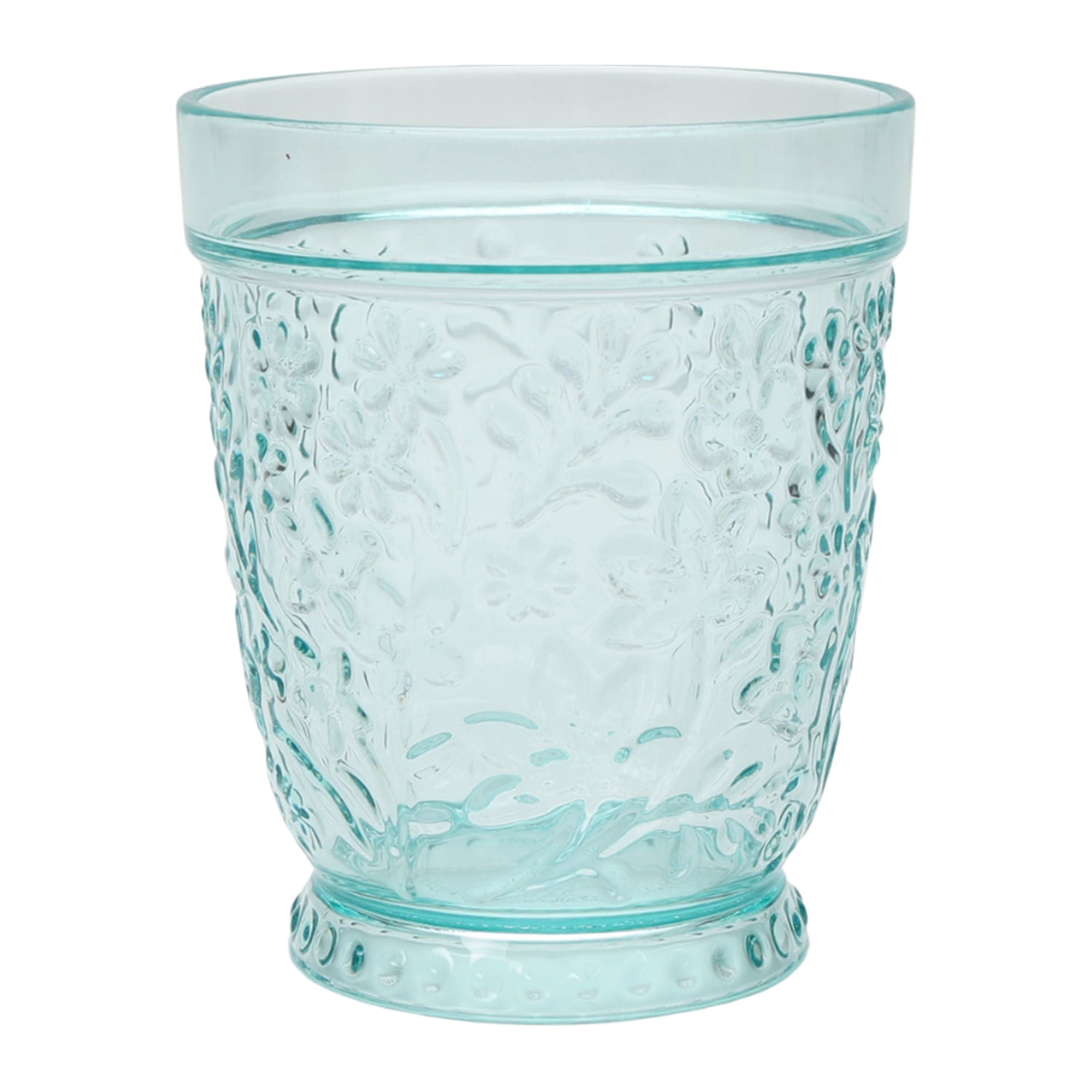 (2 pack) 16-Ounce Embossed Tritan Plastic Ditsy Tumbler, Teal