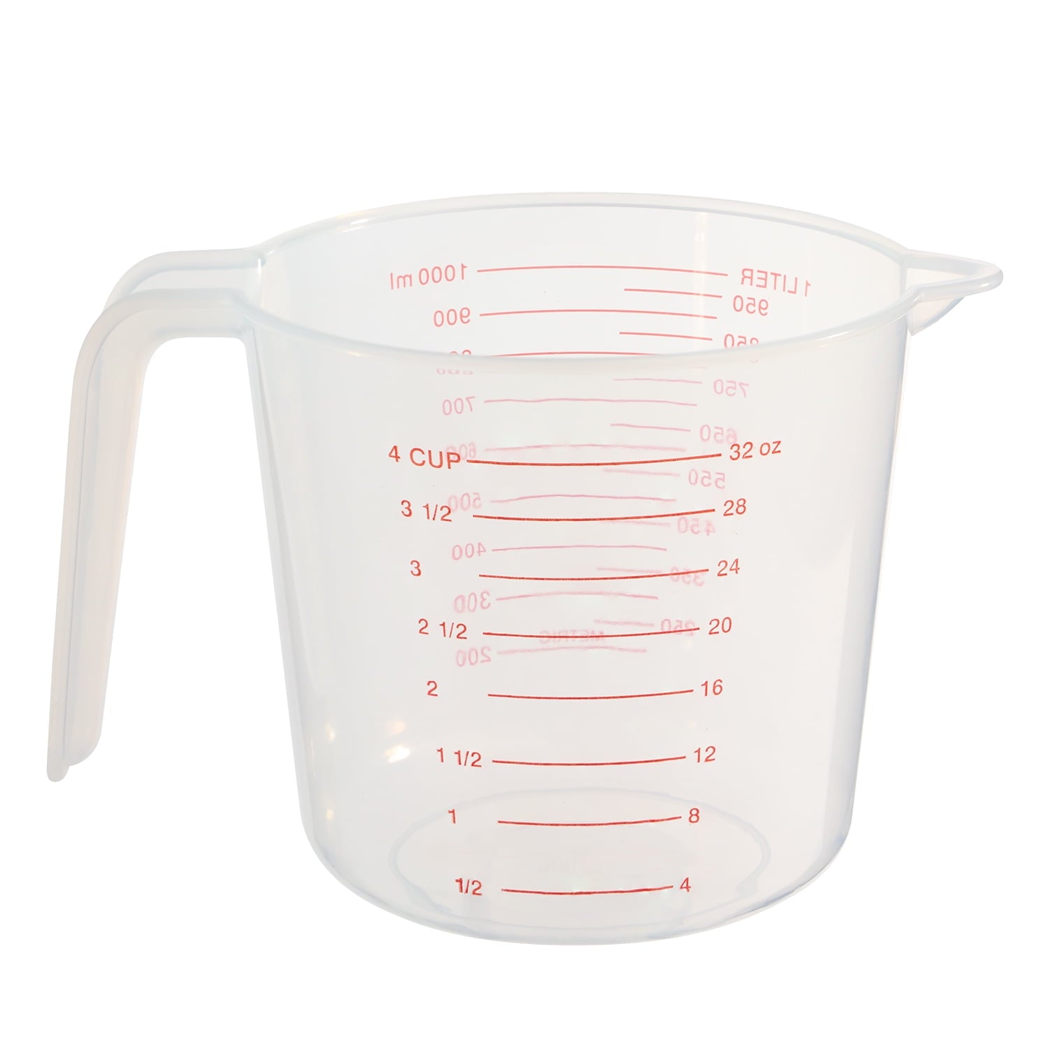 4 Cup PP Plastic Measuring Cup, 32 oz, Clear