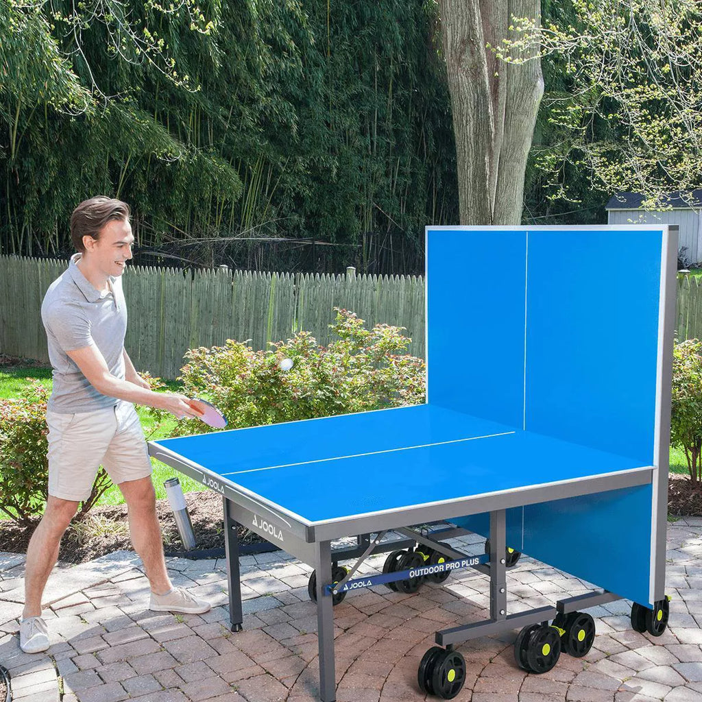 JOOLA Nova Pro Plus Outdoor Table Tennis Table with Weatherproof Net, 9锟-5 ft, Foldable, Aluminum Surface