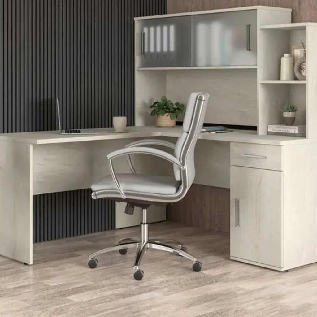 Bestar Orford L-Shaped Desk with Hutch