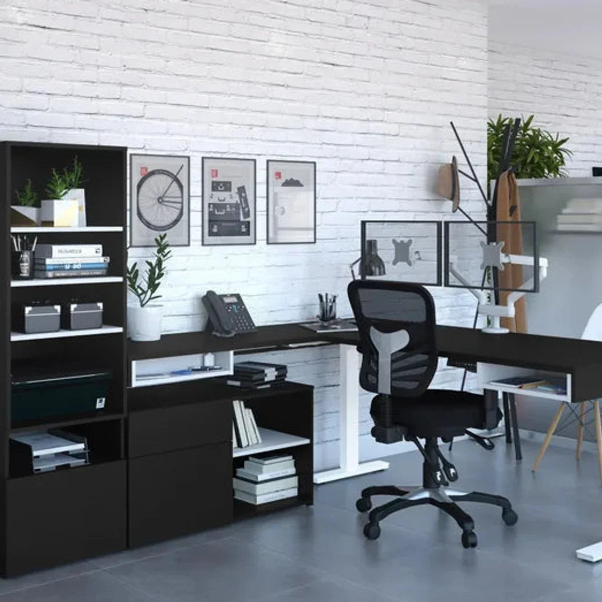 Bestar Viva L-shaped Height-adjustable Workstation
