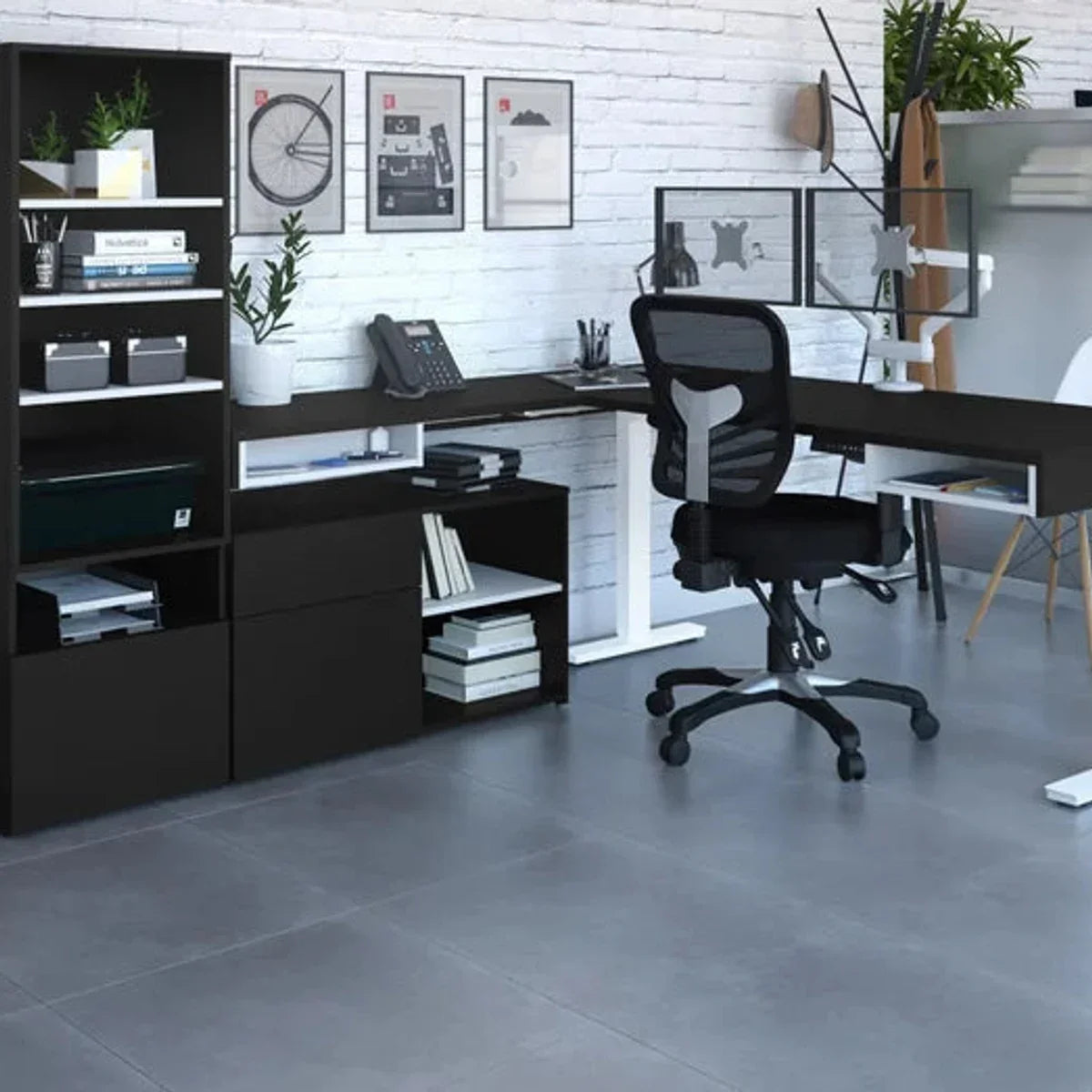 Bestar Viva L-shaped Height-adjustable Workstation