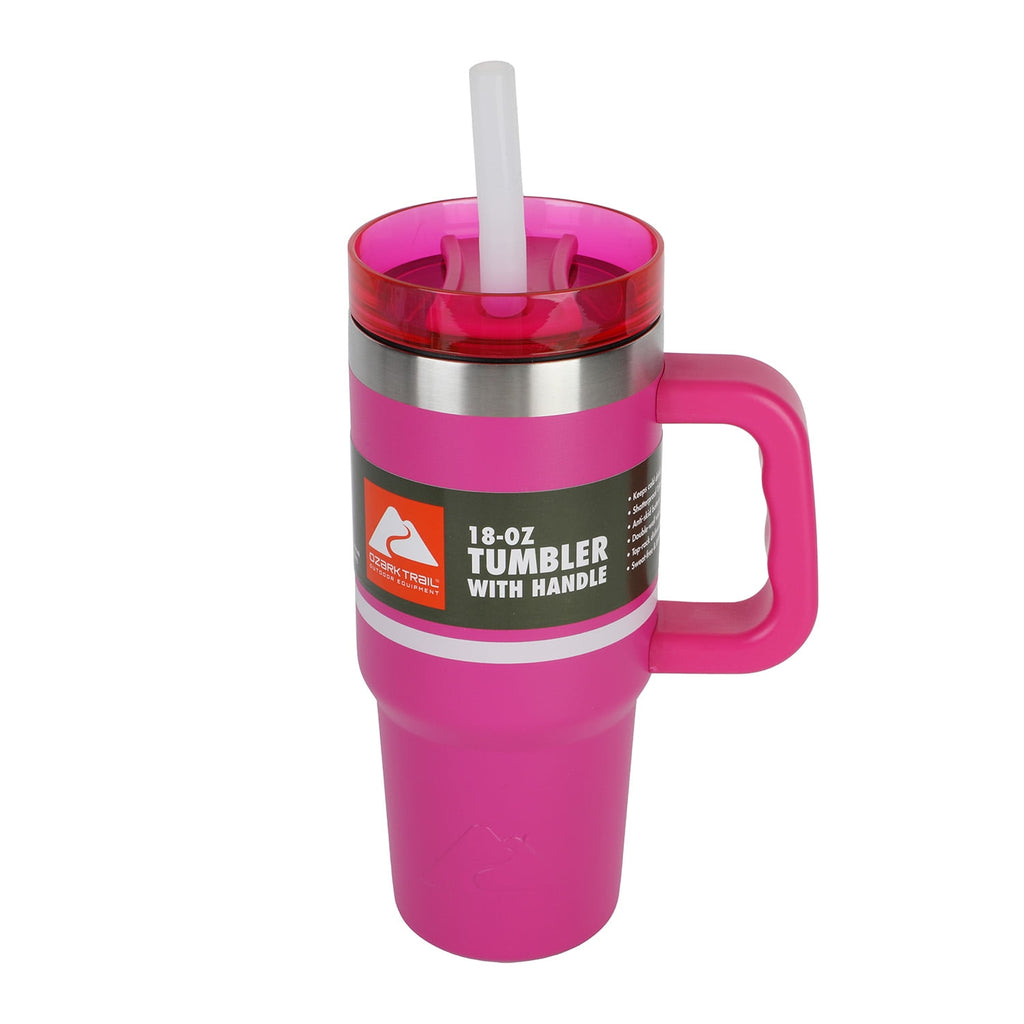 Ozark Trail 18 oz Stainless Steel Insulated Tumbler with Handle, Black