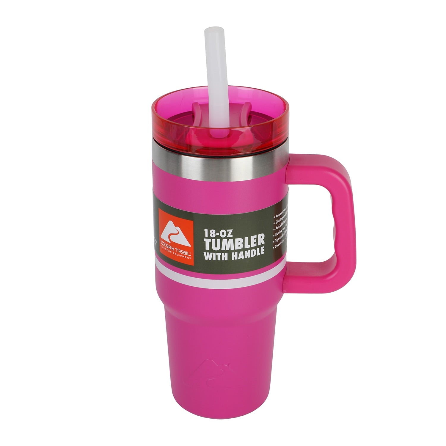 Ozark Trail 18 oz Stainless Steel Insulated Tumbler with Handle, Black