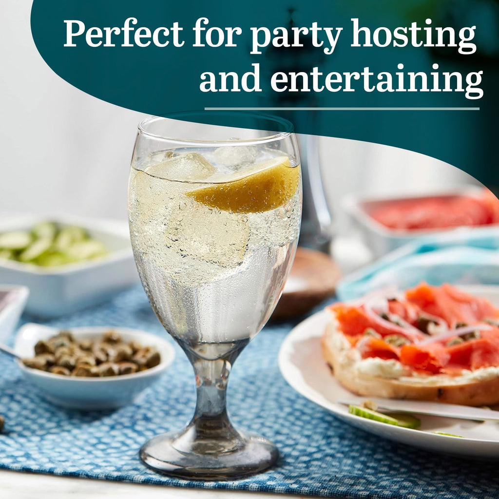 Classic Goblet Party Clear Glass Set of 12, Drinking Goblets for Iced Tea, Sangria, and More, Ideal Goblet Glassware for Parties