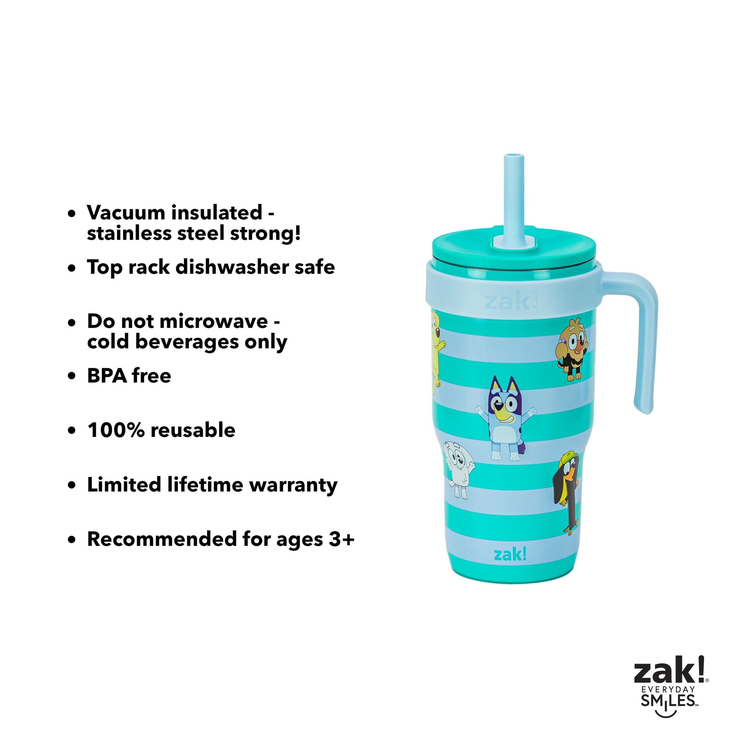 18oz Stitch Kids Straw Handle Tumbler