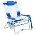 Side angle of the wave blue Bi-Fold Beach Chair.