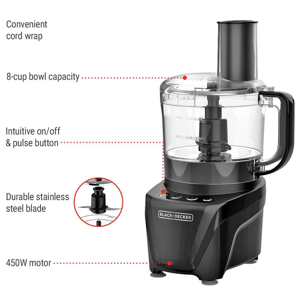 Black N Decker Dishwasher Safe Food Processor, 8-Cup