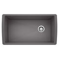 Blanco Diamond SILGRANIT 33-in Super Single Undermount Kitchen Sink, Cinder