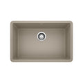 Blanco Precis SILGRANIT 27-in Single Bowl Undermount Kitchen Sink, Truffle