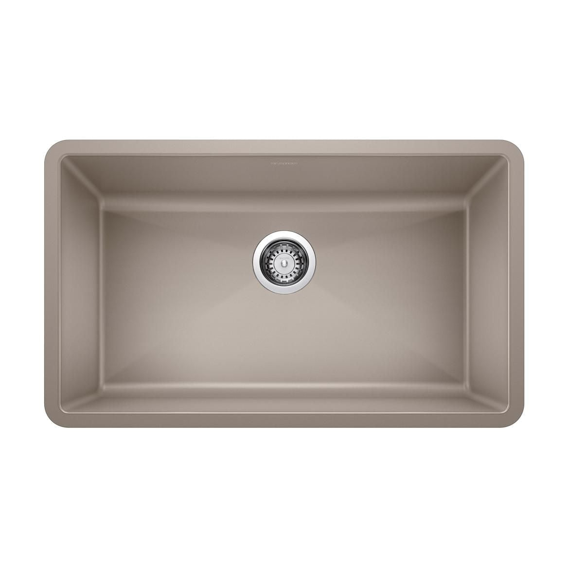 Blanco Precis SILGRANIT 32-in Super Single Undermount Kitchen Sink, Truffle