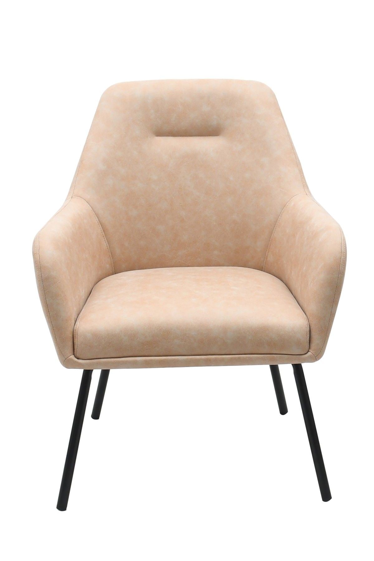 Brassex Arya Vintage Beige Tufted Fabric Upholstered Dining Chair