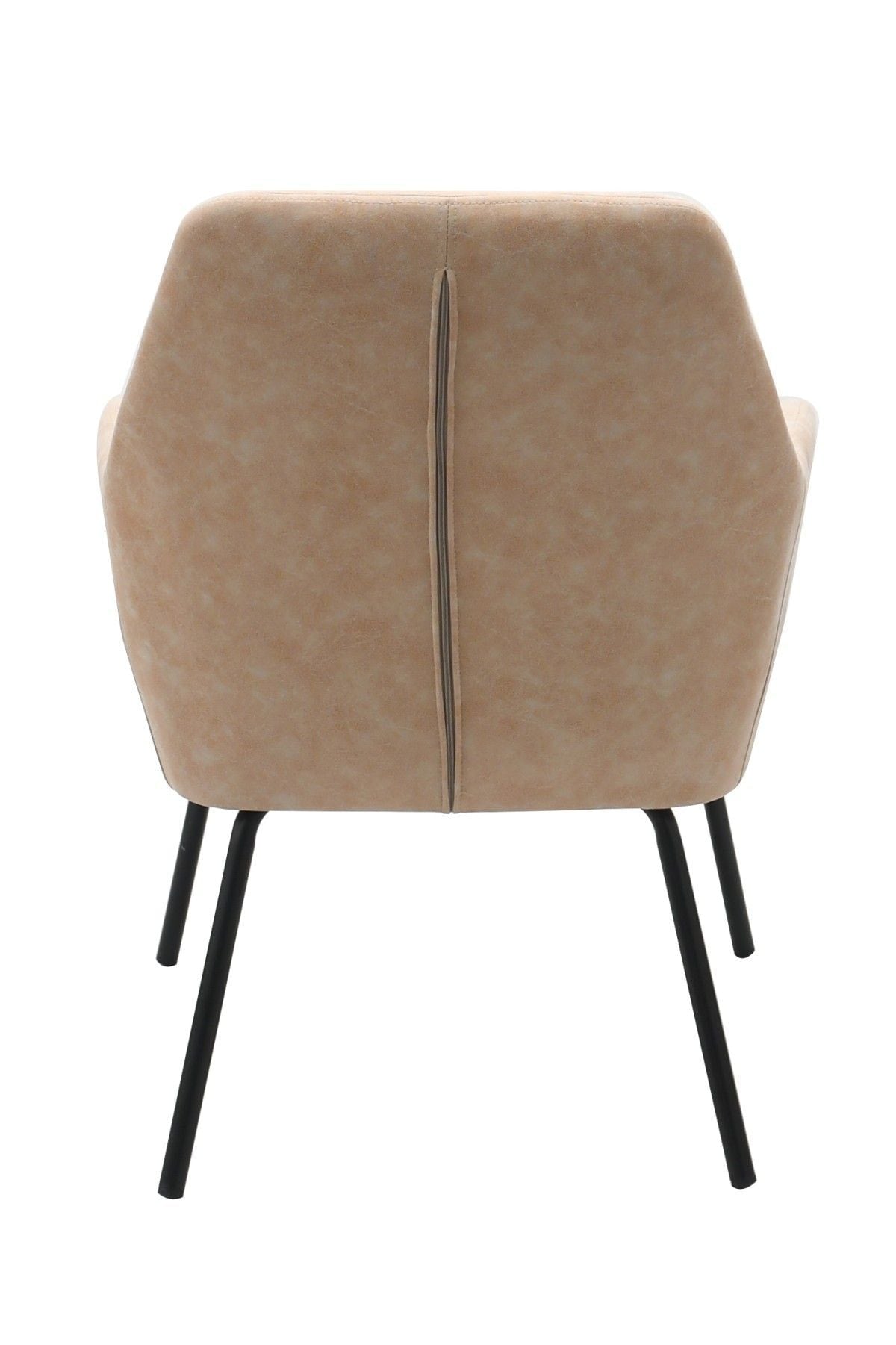 Brassex Arya Vintage Beige Tufted Fabric Upholstered Dining Chair