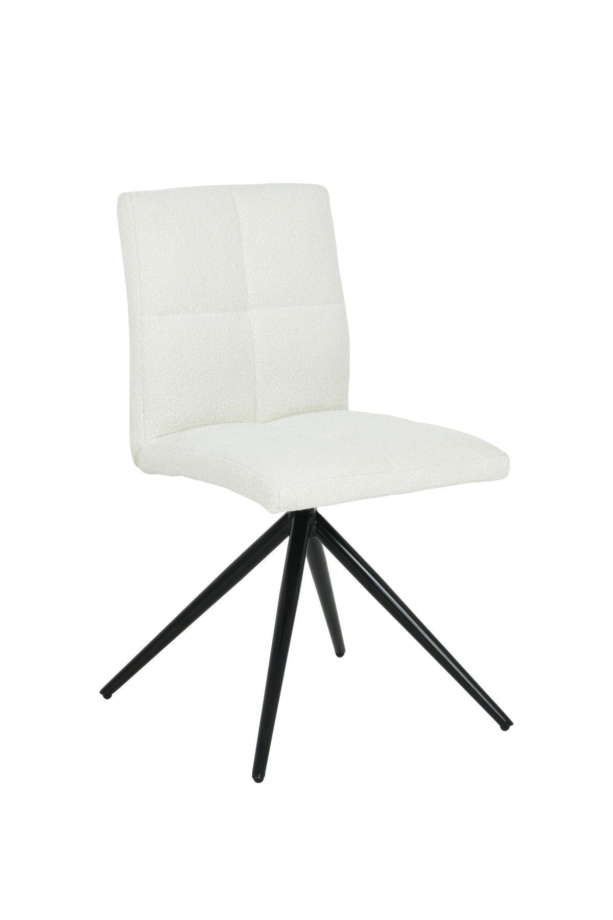 Brassex Ethan White Fabric Upholstered Armless Dining Chair, 2-pc