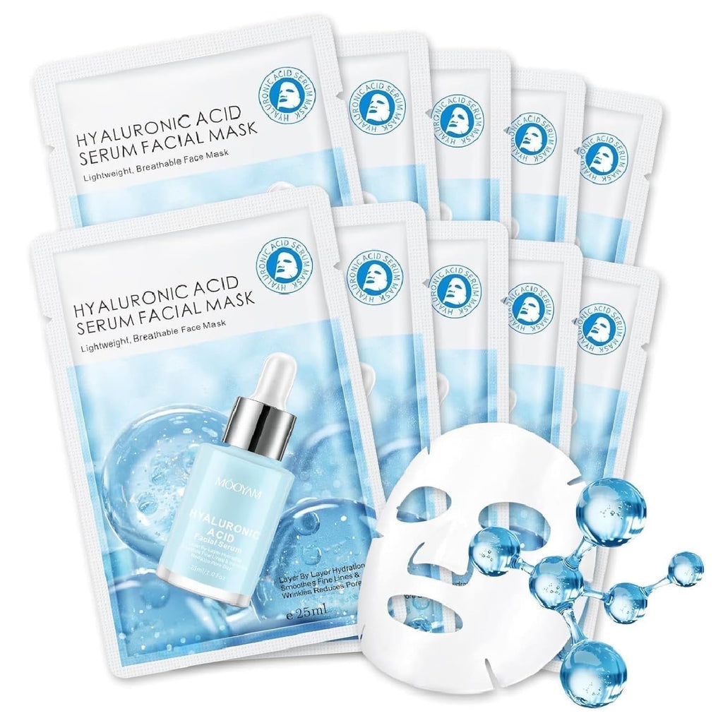 11 Pack Fruit Moisturizing Facial Mask Sheet, Rich in Fruit Essence Face Mask to Brighten and Hydrate Dull Skin