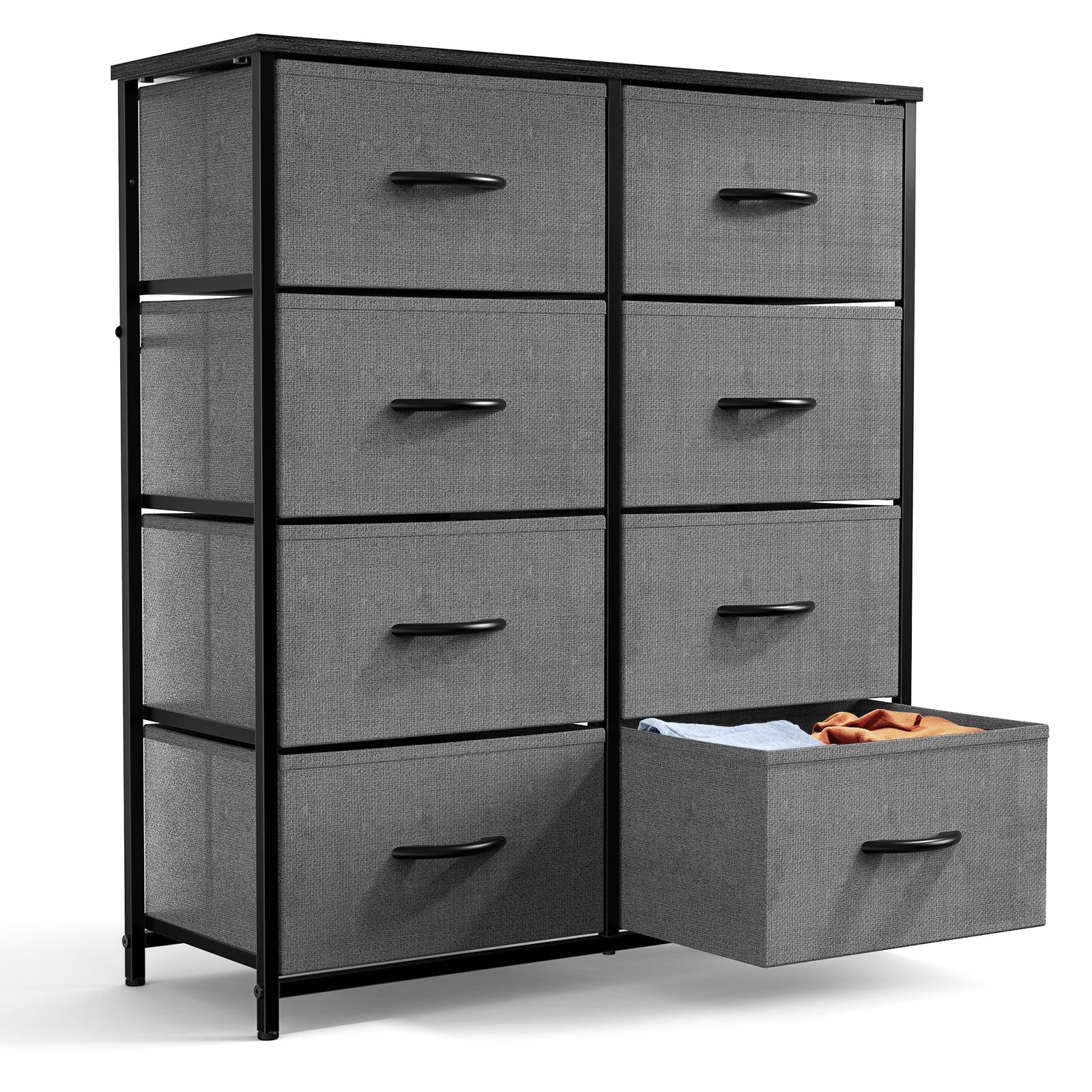 8-Drawer Fabric Dresser Storage Chest for Bedroom, Closet, Entryway, Storage Furniture for Adults, Black