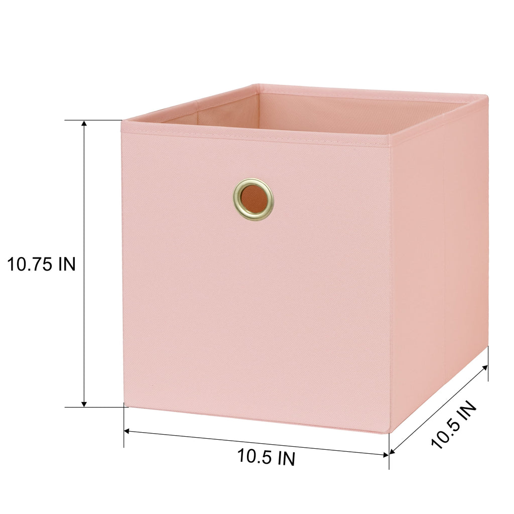 Collapsible Fabric Cube Storage Bins (10.5" x 10.5"), Blue Cove, 4 Pack