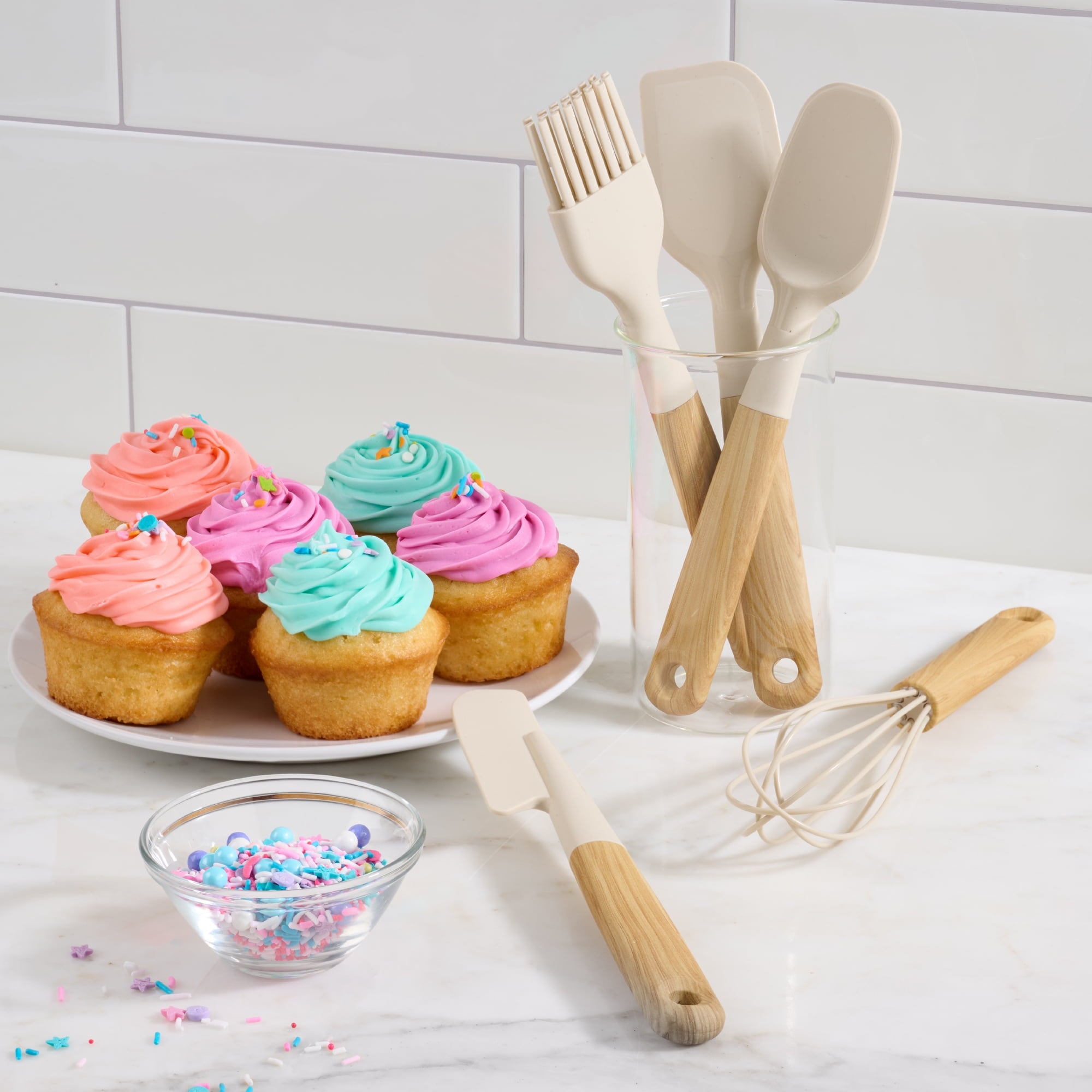 5 Piece Mini Utensils, Light Gray