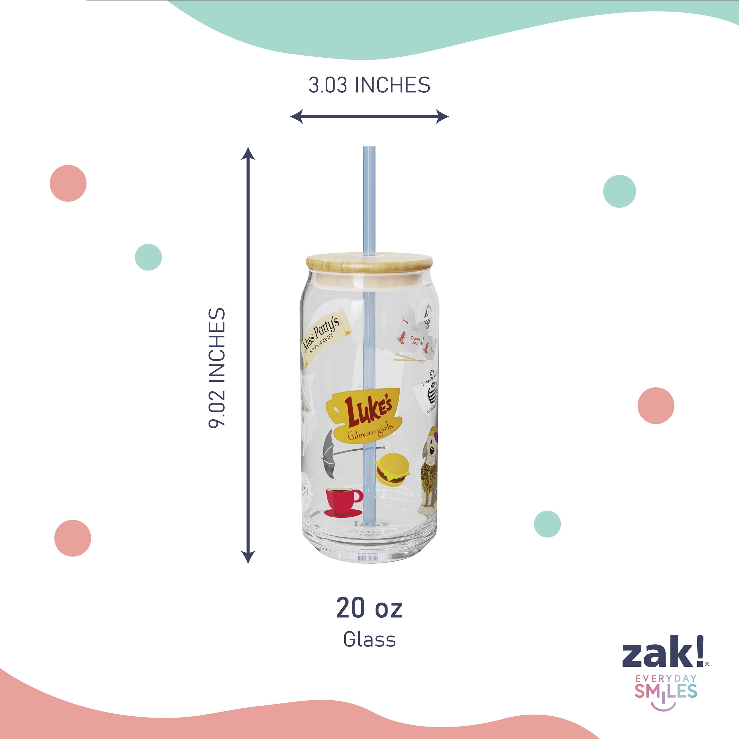 20oz Gilmore Girls Glass Hadley Tumbler