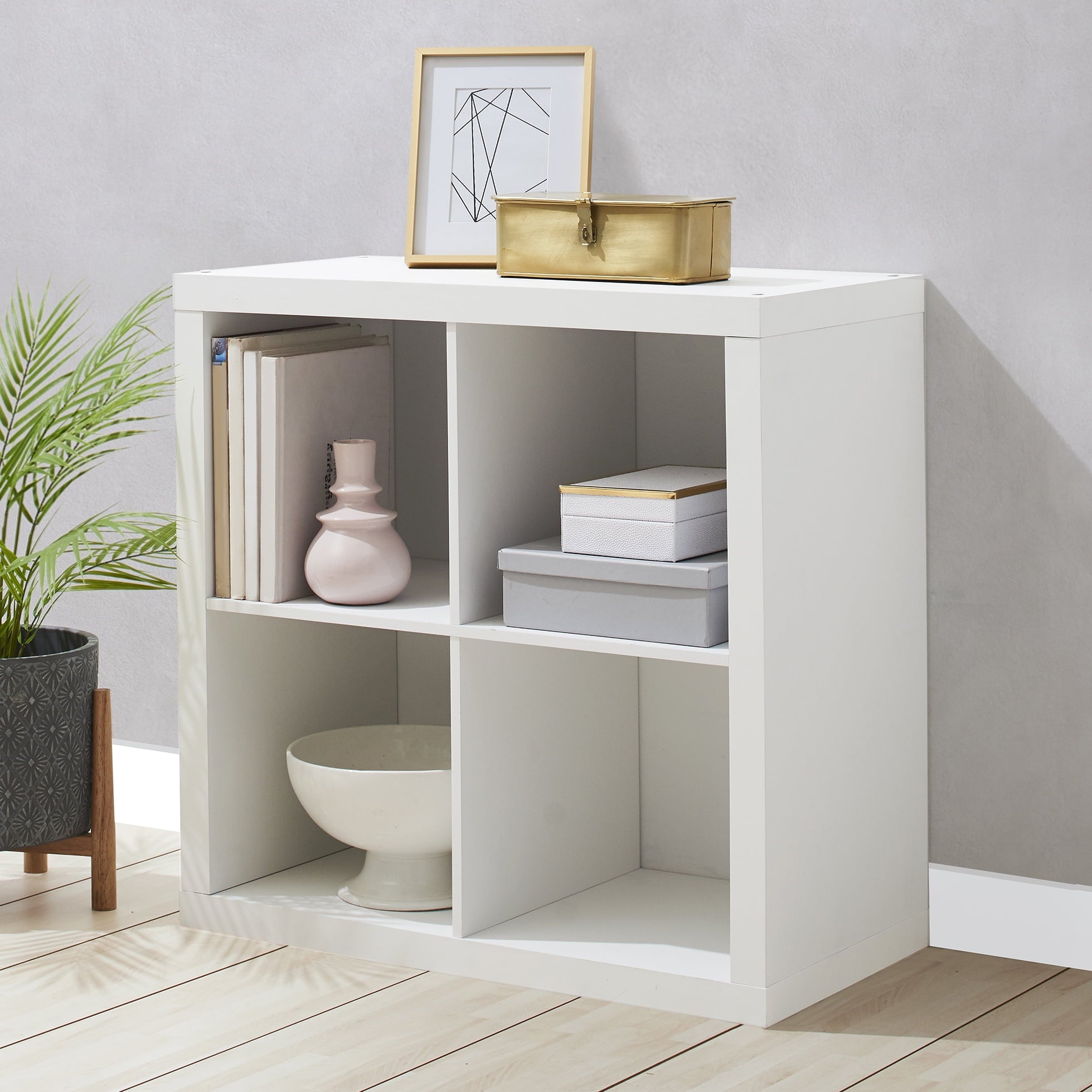 Better Homes &amp; Gardens 4 Cube Storage Organizer, White Texture