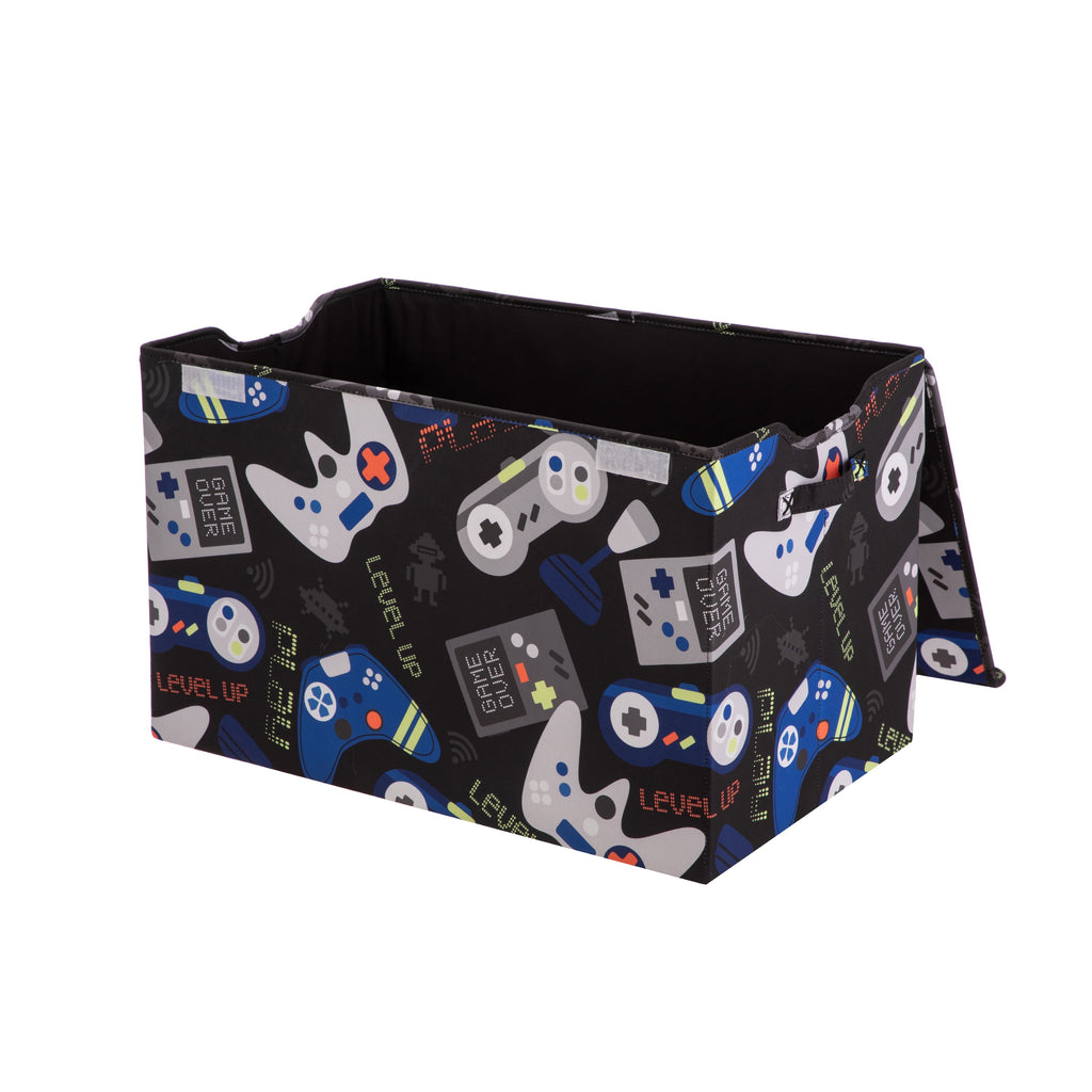 Kids Butterfly Pattern Collapsible Toy Storage Trunk, 24 in x 14.8 in x 15 in