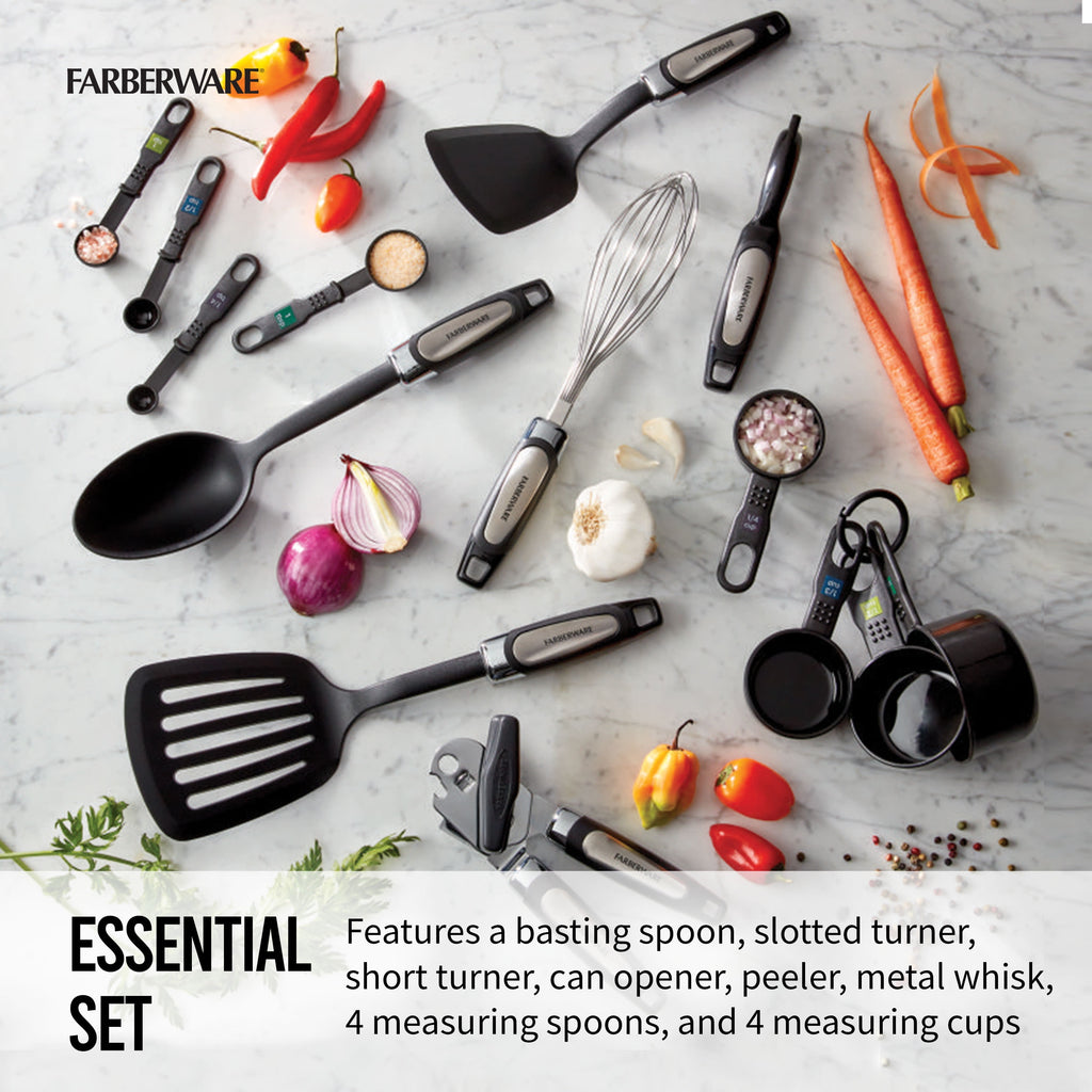14-Piece Kitchen Tool and Gadget Kitchen Utensil Set in Black