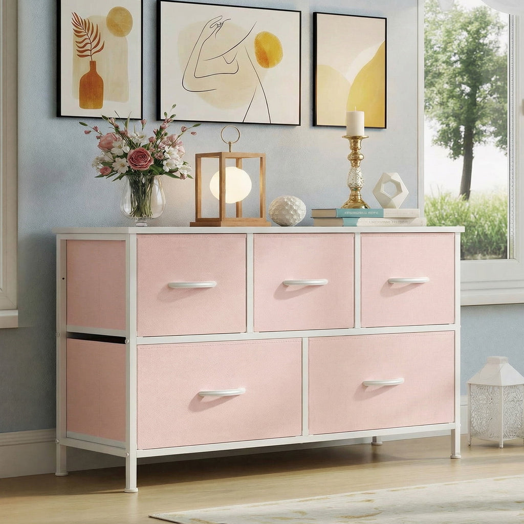9 Drawers Fabric Dresser for Bedroom, Drawer Organizer Storage Cabinet for Closet, Clothes, TV Stand, Light Gary