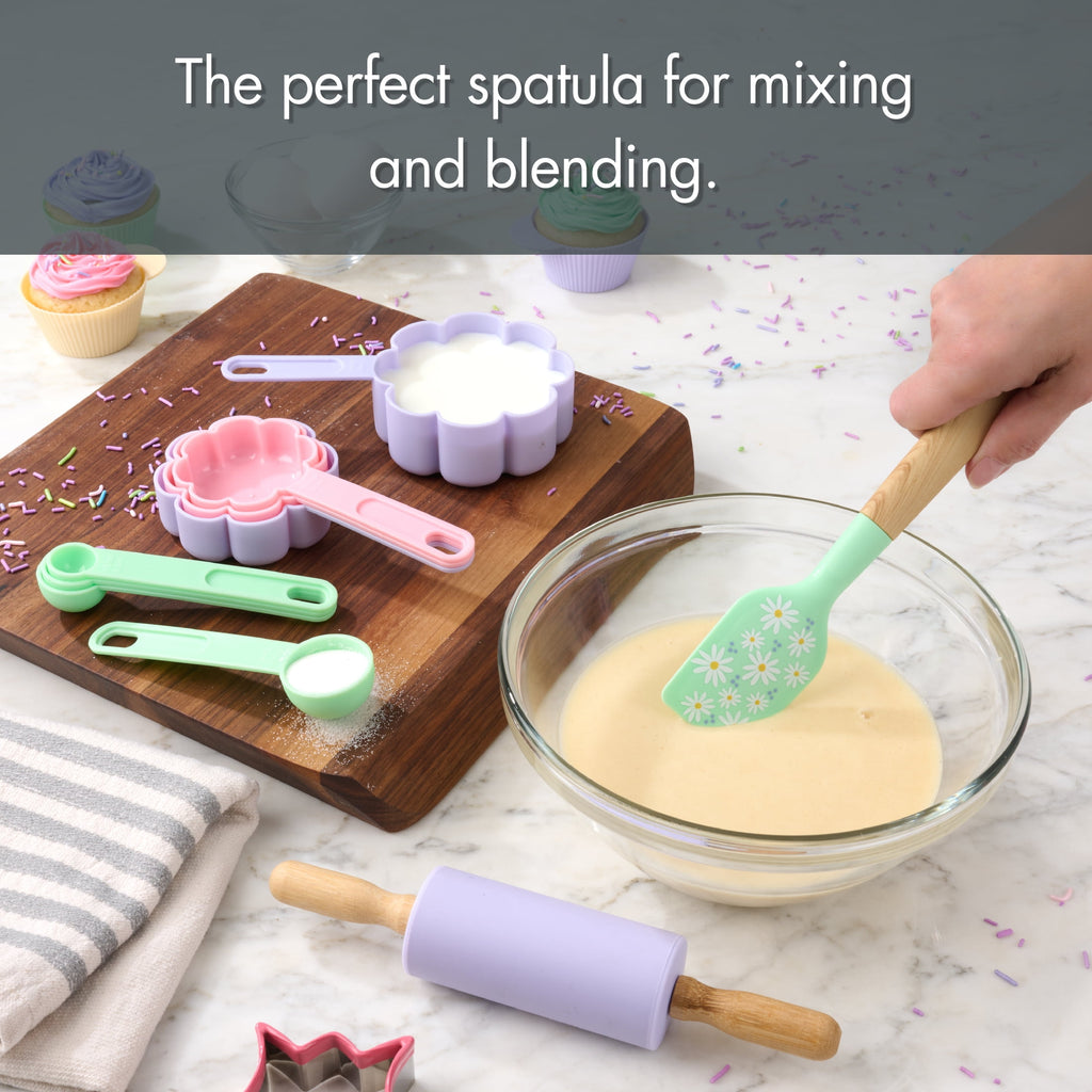 Way To Celebrate 10-Piece Baking Tool Set, Green, Pink, and Purple