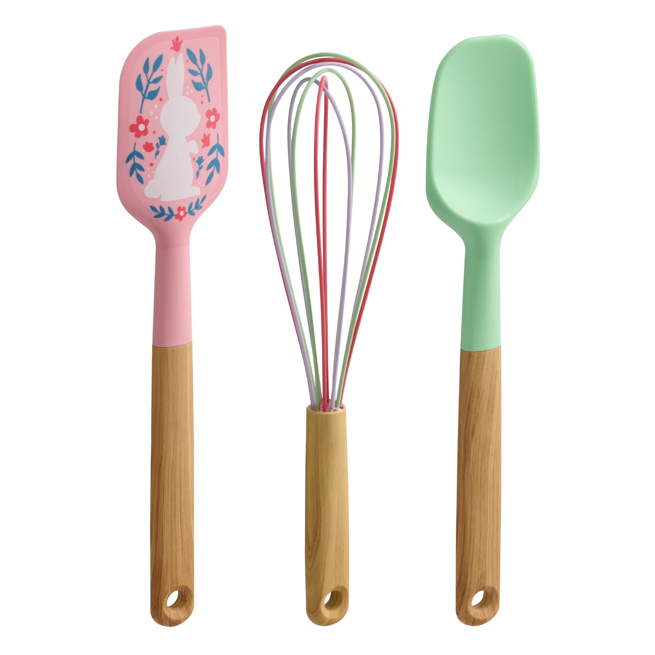 Way To Celebrate 3-Piece Baking Tool Set, Green, Pink and Purple