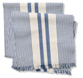 CANVAS Blue Ribbed Rectangular Cotton Table Runner, 84-in x 15-in
