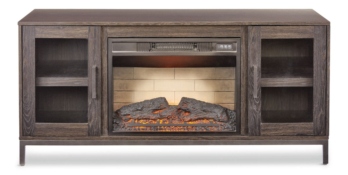 CANVAS Canmore Media Console Electric Fireplace TV Stand with Fireplace, 54-in, 1400W, Brown