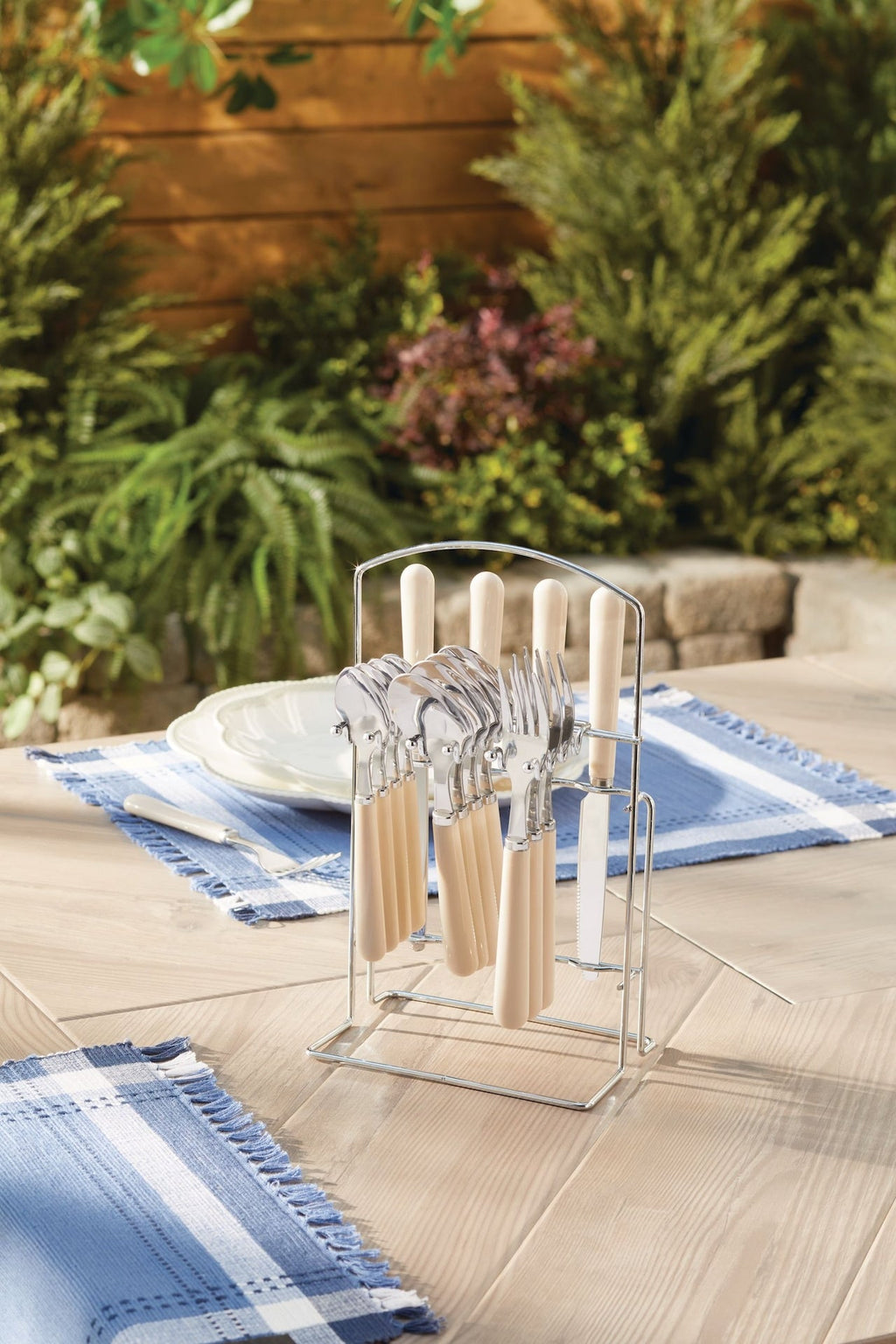 CANVAS Cutlery Rack with Forks, Knives, Spoons, Teaspoons, Stand
