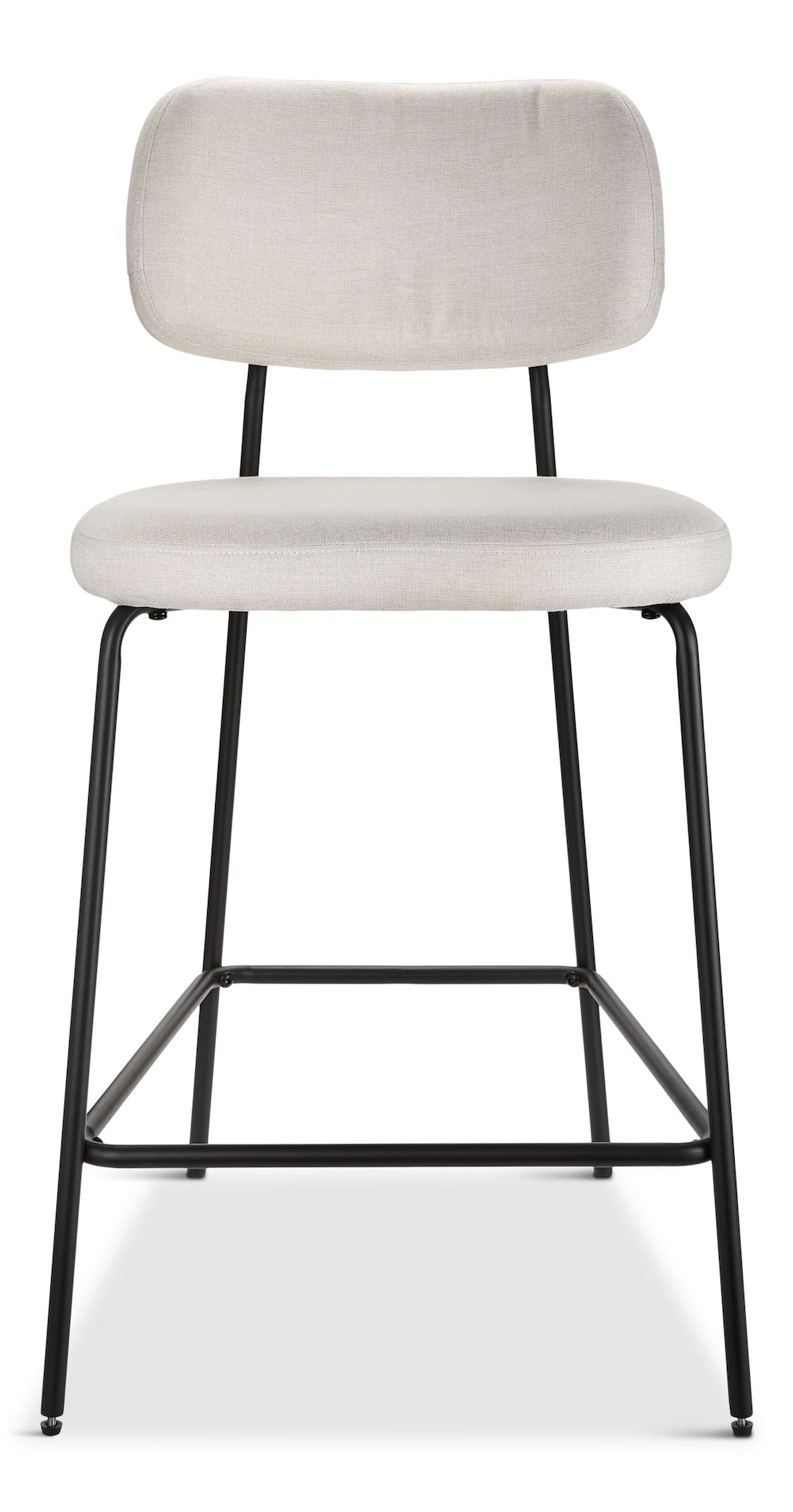 Canvas Kase Upholstered Counter Stool with Back Rest, Off-white/Light Grey