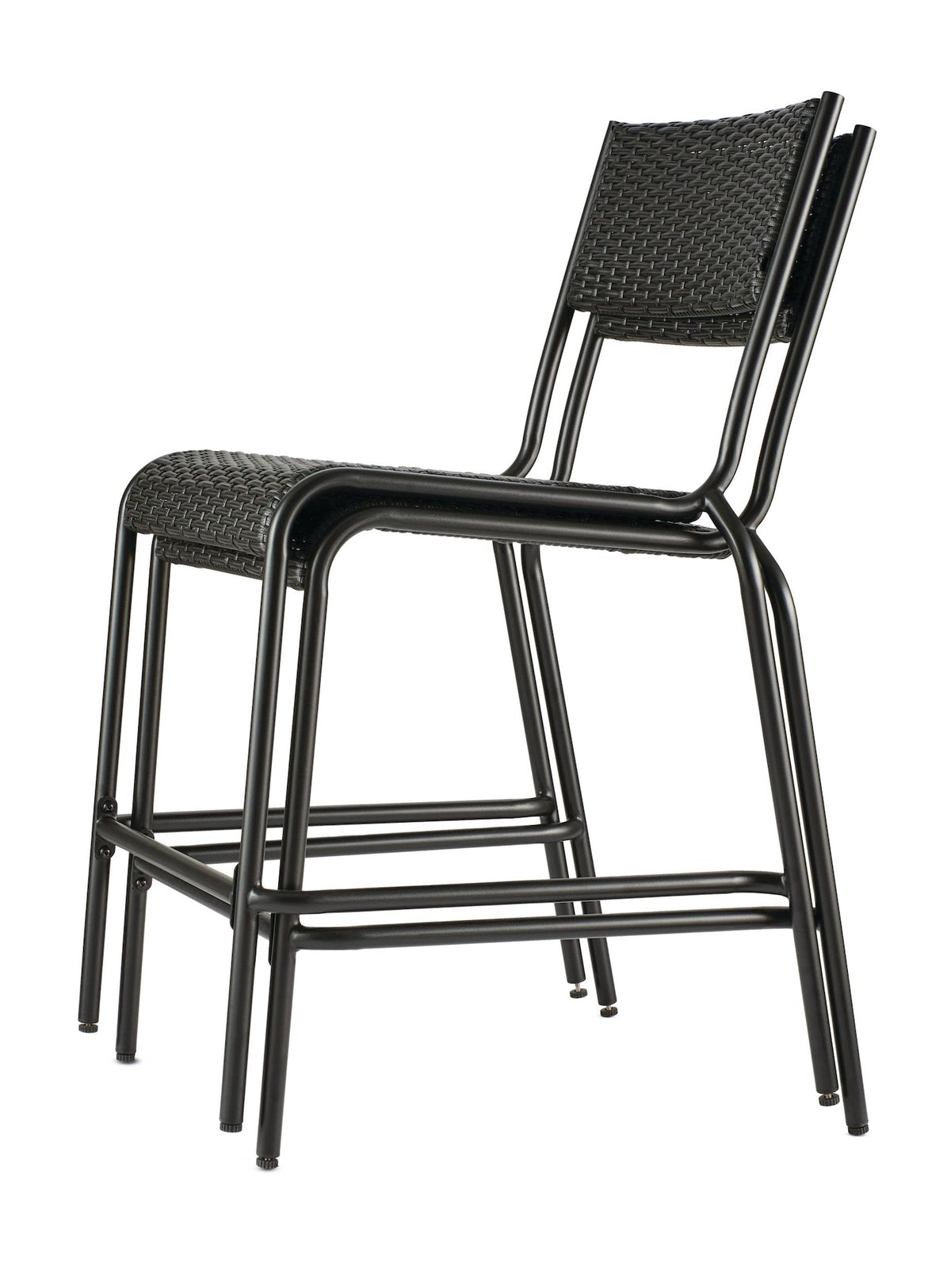 CANVAS Kensington Outdoor Patio High Dining Set with Stone Table Top, Black, 3-pc