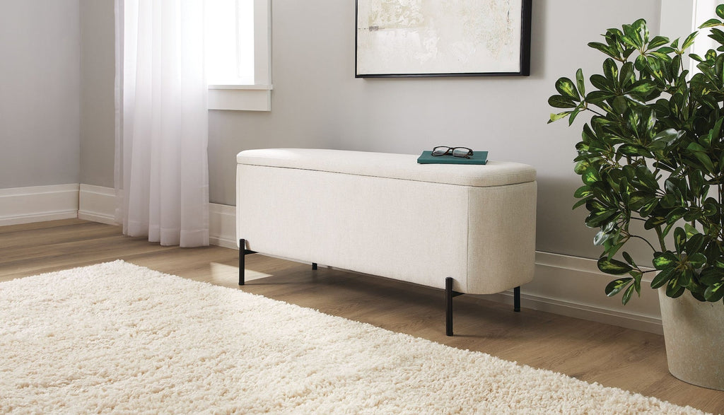 Canvas Picton Storage Bench, White