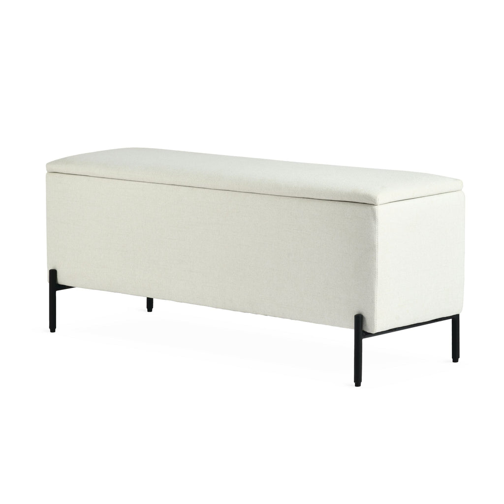 Canvas Picton Storage Bench, White