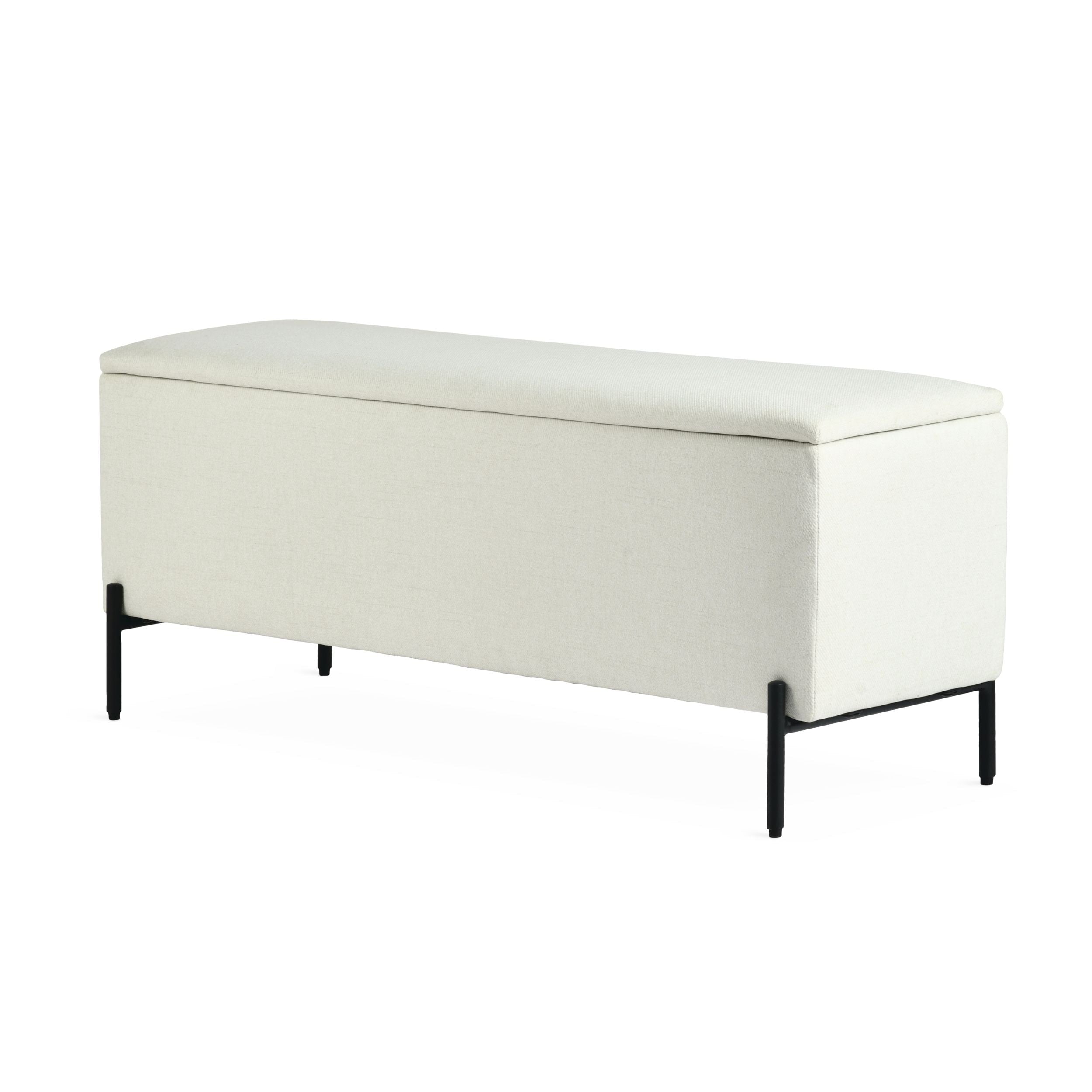 Canvas Picton Storage Bench, White