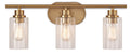 CANVAS Rosstown 3-Light Vanity Light Fixture with Glass Shades, Brushed Gold