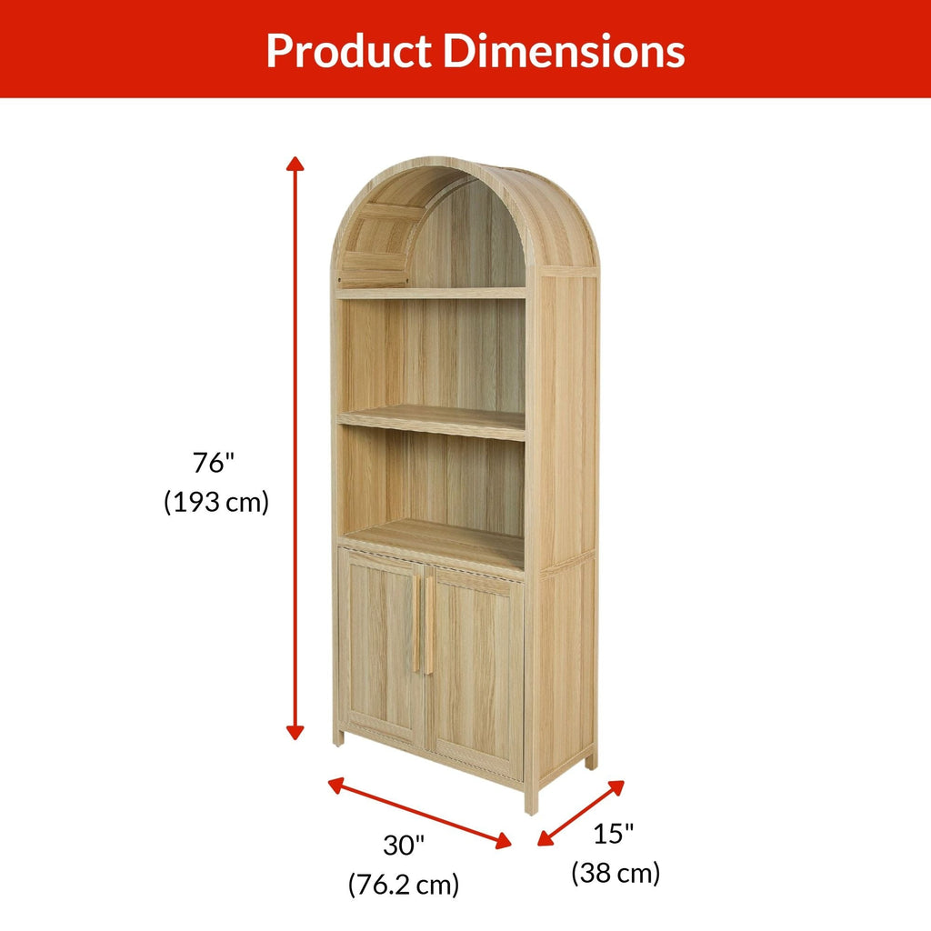 Canvas Stratford Arched Bookcase, Oak