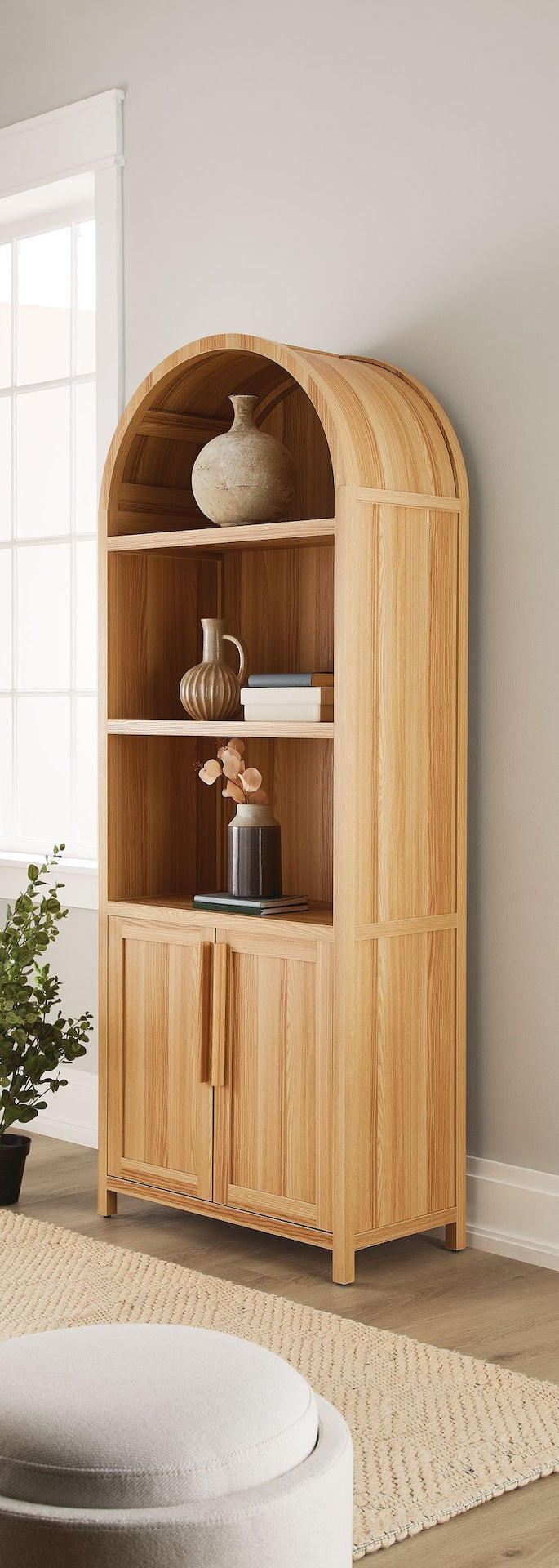 Canvas Stratford Arched Bookcase, Oak