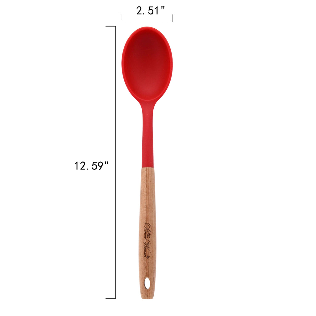 10-Piece Silicone and Acacia Wood Handle Cooking Utensils Set, Blue